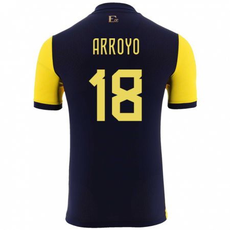 Kandiny Herren Ecuador Jean Arroyo #18 Gelb Heimtrikot Trikot 24-26 T-Shirt