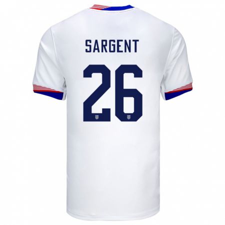 Kandiny Herren Vereinigte Staaten Josh Sargent #26 Weiß Heimtrikot Trikot 24-26 T-Shirt