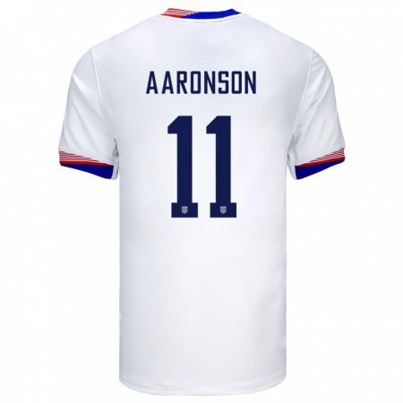 Kandiny Herren Vereinigte Staaten Brenden Aaronson #11 Weiß Heimtrikot Trikot 24-26 T-Shirt