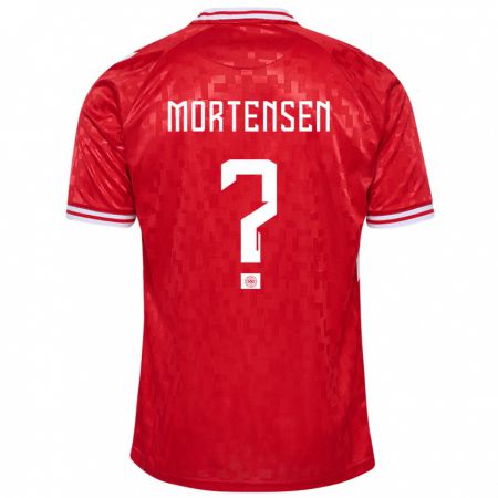 Kandiny Herren Dänemark Malthe Mortensen #0 Rot Heimtrikot Trikot 24-26 T-Shirt