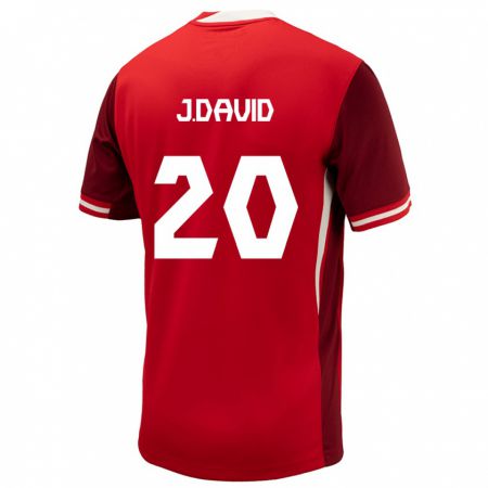 Kandiny Herren Kanada Jonathan David #10 Rot Heimtrikot Trikot 24-26 T-Shirt
