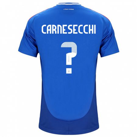 Kandiny Herren Italien Marco Carnesecchi #0 Blau Heimtrikot Trikot 24-26 T-Shirt