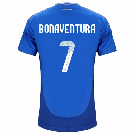 Kandiny Herren Italien Giacomo Bonaventura #7 Blau Heimtrikot Trikot 24-26 T-Shirt