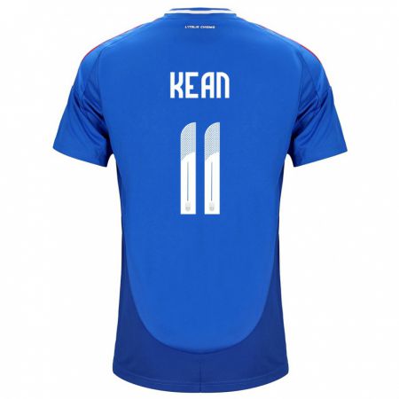 Kandiny Herren Italien Moise Kean #11 Blau Heimtrikot Trikot 24-26 T-Shirt