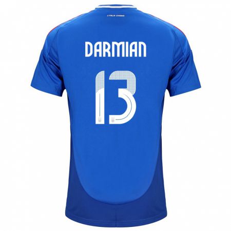 Kandiny Herren Italien Matteo Darmian #13 Blau Heimtrikot Trikot 24-26 T-Shirt