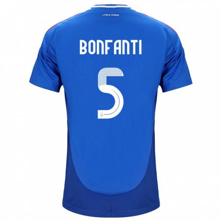 Kandiny Herren Italien Giovanni Bonfanti #5 Blau Heimtrikot Trikot 24-26 T-Shirt