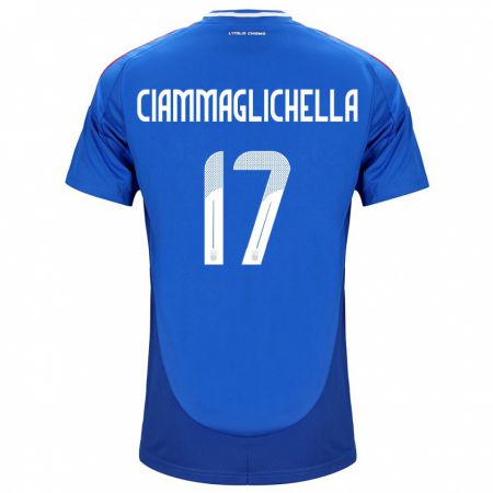 Kandiny Herren Italien Aaron Ciammaglichella #17 Blau Heimtrikot Trikot 24-26 T-Shirt