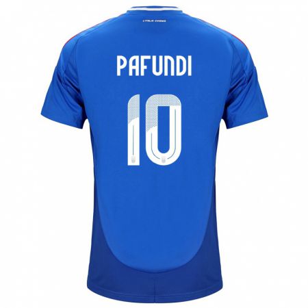 Kandiny Herren Italien Simone Pafundi #10 Blau Heimtrikot Trikot 24-26 T-Shirt