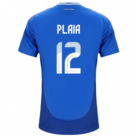 Kandiny Herren Italien Francesco Plaia #12 Blau Heimtrikot Trikot 24-26 T-Shirt