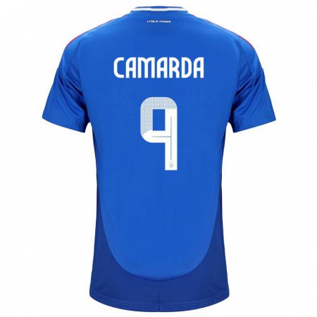 Kandiny Herren Italien Francesco Camarda #9 Blau Heimtrikot Trikot 24-26 T-Shirt