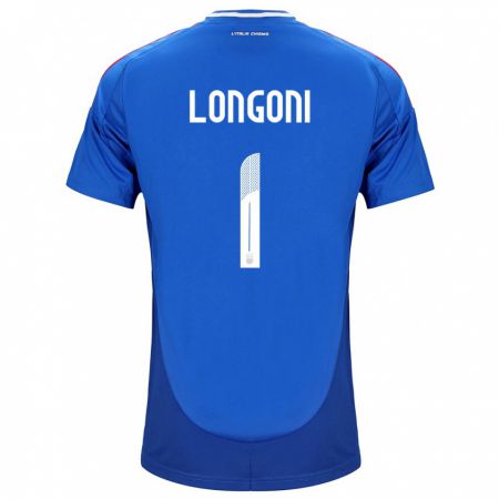 Kandiny Herren Italien Alessandro Longoni #1 Blau Heimtrikot Trikot 24-26 T-Shirt