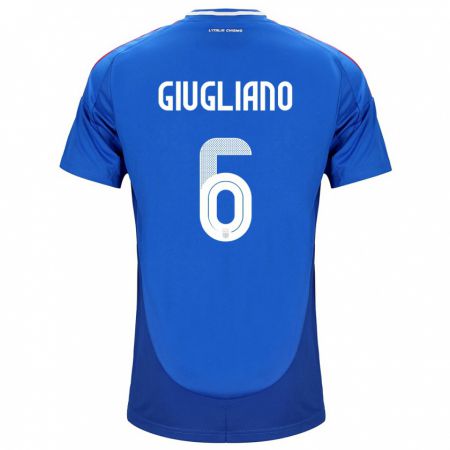 Kandiny Herren Italien Manuela Giugliano #6 Blau Heimtrikot Trikot 24-26 T-Shirt