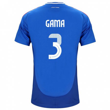 Kandiny Herren Italien Sara Gama #3 Blau Heimtrikot Trikot 24-26 T-Shirt