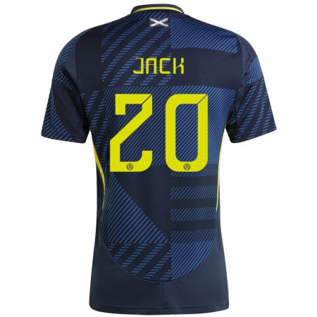 Kandiny Herren Schottland Ryan Jack #20 Dunkelblau Heimtrikot Trikot 24-26 T-Shirt