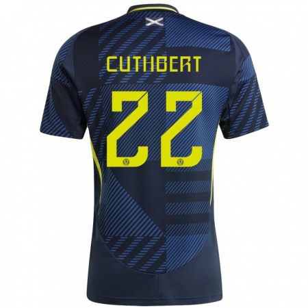 Kandiny Herren Schottland Erin Cuthbert #22 Dunkelblau Heimtrikot Trikot 24-26 T-Shirt