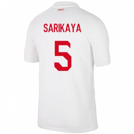 Kandiny Herren Türkei Efe Sarıkaya #5 Weiß Heimtrikot Trikot 24-26 T-Shirt