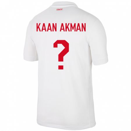 Kandiny Herren Türkei Ege Kaan Akman #0 Weiß Heimtrikot Trikot 24-26 T-Shirt