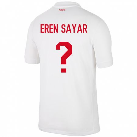 Kandiny Herren Türkei Emin Eren Sayar #0 Weiß Heimtrikot Trikot 24-26 T-Shirt