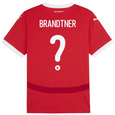 Kandiny Herren Österreich Jakob Brandtner #0 Rot Heimtrikot Trikot 24-26 T-Shirt