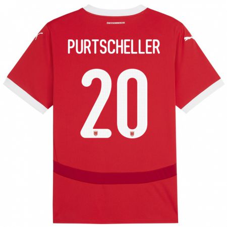 Kandiny Herren Österreich Lilli Purtscheller #20 Rot Heimtrikot Trikot 24-26 T-Shirt