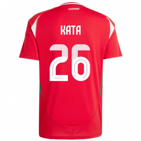 Kandiny Herren Ungarn Mihály Kata #26 Rot Heimtrikot Trikot 24-26 T-Shirt