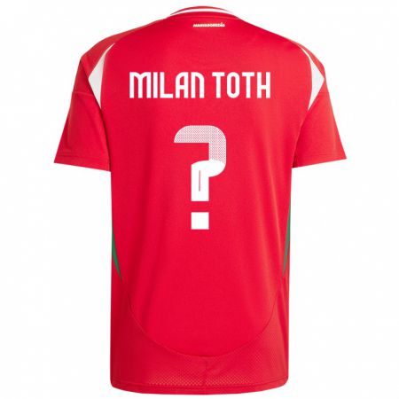 Kandiny Herren Ungarn Milán Tóth #0 Rot Heimtrikot Trikot 24-26 T-Shirt