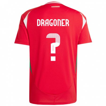 Kandiny Herren Ungarn Áron Dragóner #0 Rot Heimtrikot Trikot 24-26 T-Shirt