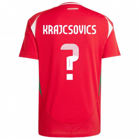 Kandiny Herren Ungarn Ábel Krajcsovics #0 Rot Heimtrikot Trikot 24-26 T-Shirt