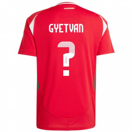 Kandiny Herren Ungarn Márk Gyetván #0 Rot Heimtrikot Trikot 24-26 T-Shirt