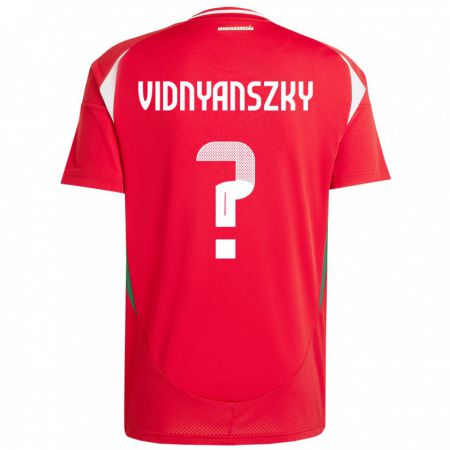 Kandiny Herren Ungarn Mátyás Vidnyánszky #0 Rot Heimtrikot Trikot 24-26 T-Shirt