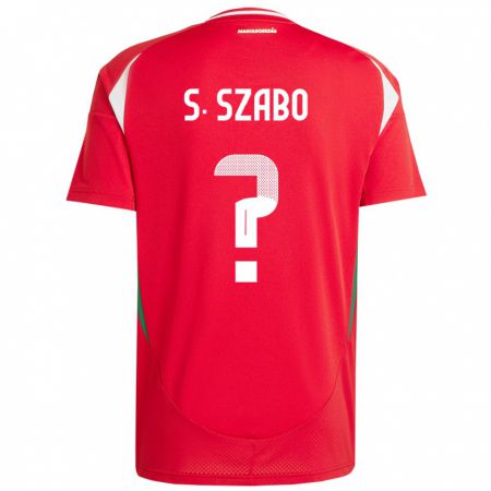 Kandiny Herren Ungarn Szilárd Szabó #0 Rot Heimtrikot Trikot 24-26 T-Shirt