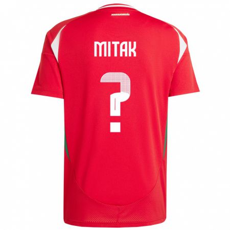 Kandiny Herren Ungarn Milán Miták #0 Rot Heimtrikot Trikot 24-26 T-Shirt