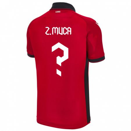 Kandiny Herren Albanien Zylyf Muça #0 Rot Heimtrikot Trikot 24-26 T-Shirt