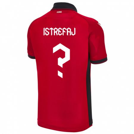 Kandiny Herren Albanien Djellza Istrefaj #0 Rot Heimtrikot Trikot 24-26 T-Shirt