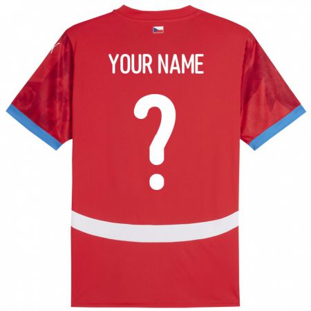Kandiny Herren Tschechien Ihren Namen #0 Rot Heimtrikot Trikot 24-26 T-Shirt