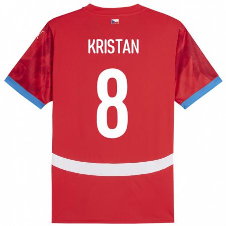 Kandiny Herren Tschechien Jakub Kristan #8 Rot Heimtrikot Trikot 24-26 T-Shirt