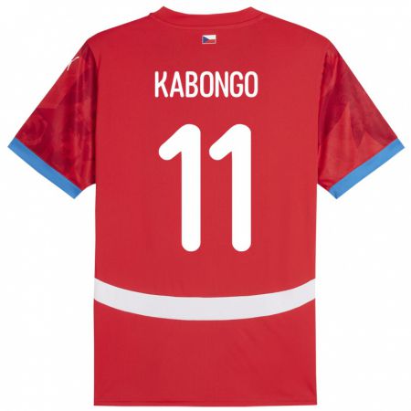 Kandiny Herren Tschechien Christophe Kabongo #11 Rot Heimtrikot Trikot 24-26 T-Shirt