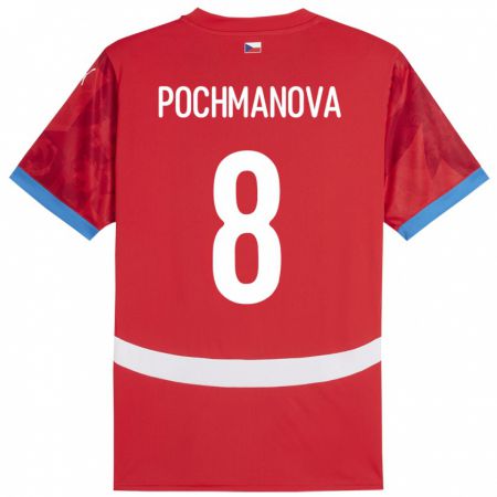 Kandiny Herren Tschechien Aneta Pochmanová #8 Rot Heimtrikot Trikot 24-26 T-Shirt