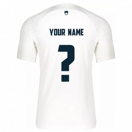 Kandiny Herren Slowenien Ihren Namen #0 Weiß Heimtrikot Trikot 24-26 T-Shirt