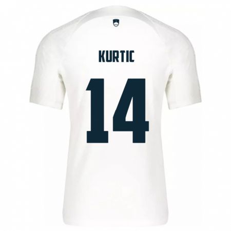Kandiny Herren Slowenien Jasmin Kurtic #14 Weiß Heimtrikot Trikot 24-26 T-Shirt