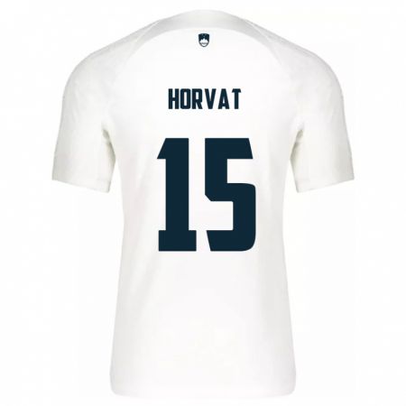 Kandiny Herren Slowenien Tomi Horvat #15 Weiß Heimtrikot Trikot 24-26 T-Shirt