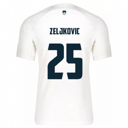 Kandiny Herren Slowenien Adrian Zeljkovic #25 Weiß Heimtrikot Trikot 24-26 T-Shirt