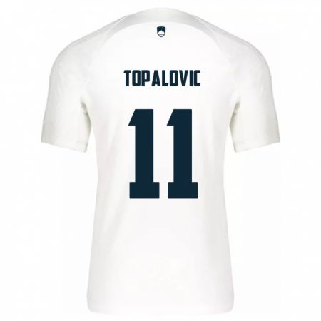 Kandiny Herren Slowenien Luka Topalovic #11 Weiß Heimtrikot Trikot 24-26 T-Shirt