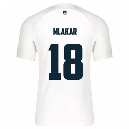 Kandiny Herren Slowenien Luka Mlakar #18 Weiß Heimtrikot Trikot 24-26 T-Shirt