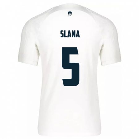 Kandiny Herren Slowenien Filip Slana #5 Weiß Heimtrikot Trikot 24-26 T-Shirt