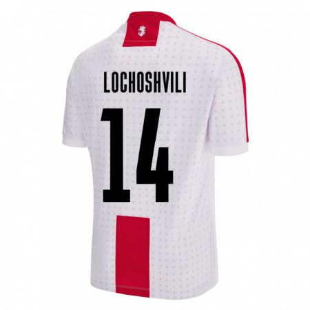 Kandiny Herren Georgien Luka Lochoshvili #14 Weiß Heimtrikot Trikot 24-26 T-Shirt