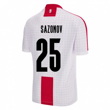 Kandiny Herren Georgien Saba Sazonov #25 Weiß Heimtrikot Trikot 24-26 T-Shirt