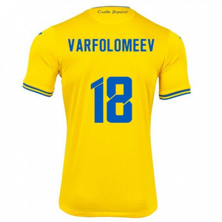 Kandiny Herren Ukraine Ivan Varfolomeev #18 Gelb Heimtrikot Trikot 24-26 T-Shirt