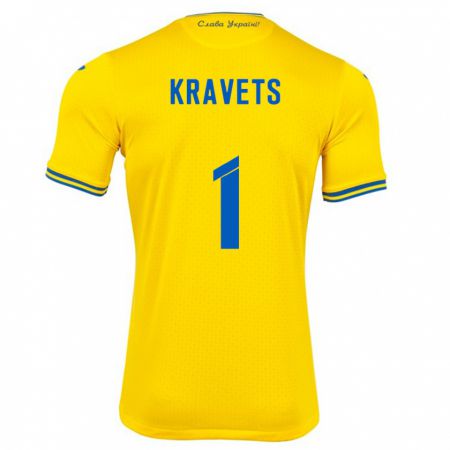 Kandiny Herren Ukraine Vladyslav Kravets #1 Gelb Heimtrikot Trikot 24-26 T-Shirt