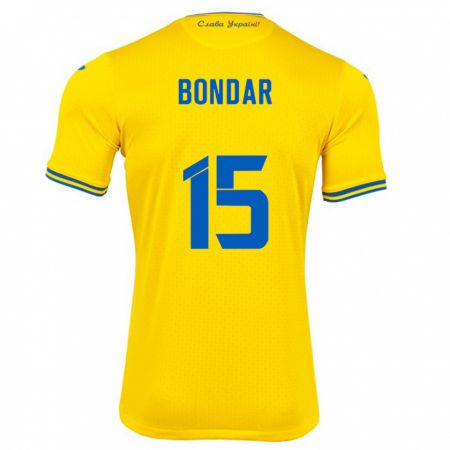 Kandiny Herren Ukraine Nazar Bondar #15 Gelb Heimtrikot Trikot 24-26 T-Shirt